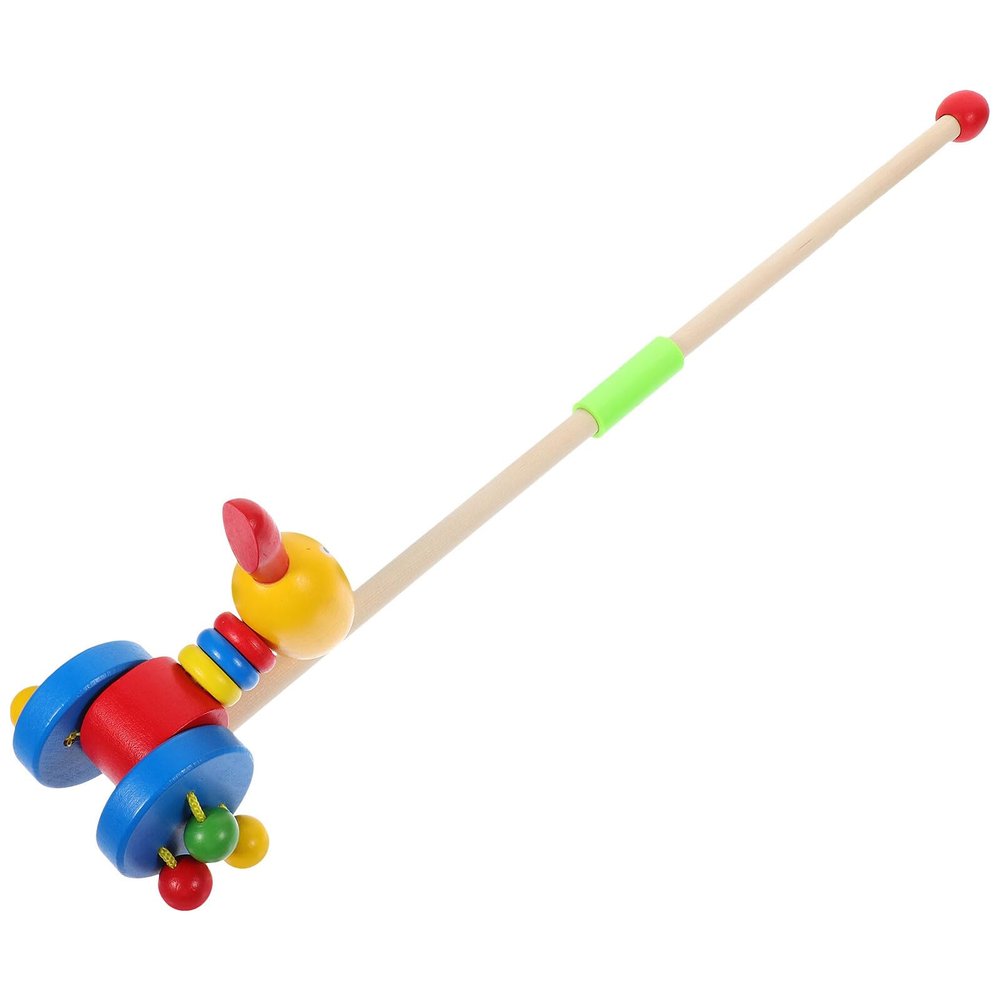 MOLUCKFU Wooden Cartoon Animal Walker with Swinging Hands Educational Push Car for Indoor Outdoor Use Lightweight Walking Aid for Boys