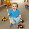 MOLUCKFU Wooden Cartoon Animal Walker with Swinging Hands Educational Push Car for Indoor Outdoor Use Lightweight Walking Aid for Boys view 3