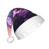 aabkjgfr Purple Butterfly Print Adult Santa Hat,Soft And Comfortable Santa Hat,Suitable For New Year'S Holiday Parties,Indoors And Outdoors. view 2
