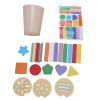 Aqur2020 Color Sorting Cups Educational Learning Toy, Wooden, Shape Recognition, Preschool Activities, 3.35x4.53 Inches view 1