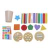 Aqur2020 Color Sorting Cups Educational Learning Toy, Wooden, Shape Recognition, Preschool Activities, 3.35x4.53 Inches view 2