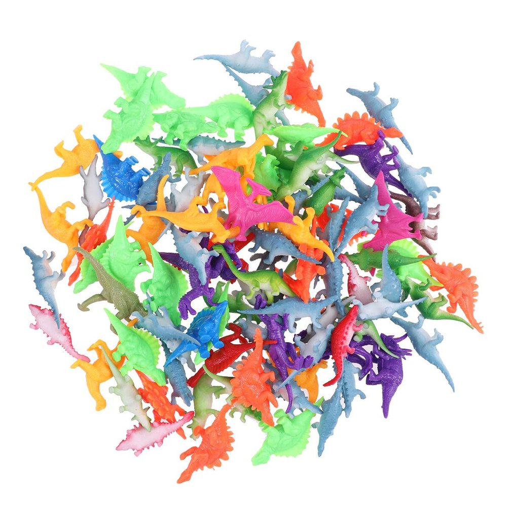 CIYODO 100pcs Mini Plastic Dinosaur Model for Educational Learning Animal Figures for Counting Sorting Creative Play Suitable for Over