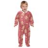 XDKDZIS Gingerbread Cookies Red Pattern Baby Sleeper Pjs Cotton One-piece Footie Zip Up Jumpsuit Snug Fit Pajamas 3-24M view 3
