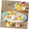 GALPADA Wooden Pretend Tea Set for Realistic Miniature Afternoon Tea Play Set with Teapot Cups and Accessories Educational for Imaginative Role Play and Social Skills Development Safe for view 2