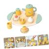 GALPADA Wooden Pretend Tea Set for Realistic Miniature Afternoon Tea Play Set with Teapot Cups and Accessories Educational for Imaginative Role Play and Social Skills Development Safe for view 3