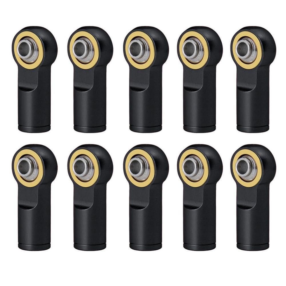 10Pcs Metal M4 Counter Clock-Wise Thread Ball End Head Link Rod Joint Compatible with RC Car Models 1 10 Scale(Black 10Pcs)