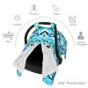 Blue Ethnic Tribal Style Baby Car Seat Canopy Soft Breathable Infant Carseat Cover Summer Lightweight Baby Carrier Cover for Babies Boys Girls Newborn Multi Use Cover for Car Seat Nursing Scarf view 3