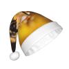 aabkjgfr Bee Flying Print Adult Santa Hat,Soft And Comfortable Santa Hat,Suitable For New Year'S Holiday Parties,Indoors And Outdoors. view 2