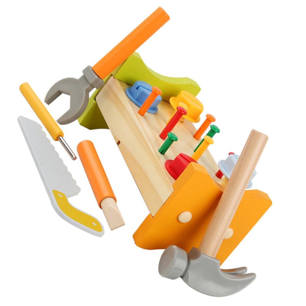 SUPVOX Wooden Pounding Peg Workbench for Hammer Bright Educational Game for Hand-Eye Coordination Creativity Development Fine Motor Skills and Logical Thinking Early Learning