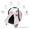 Cartoon Cute Plum Blossoms Baby Car Seat Canopy Soft Breathable Infant Carseat Cover Summer Lightweight Baby Carrier Cover for Babies Boys Girls Newborn Multi Use Cover for Car Seat Nursing Scarf view 3