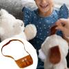 Simhoa Doll Handbag Doll Backpack Outfit Accessory Fashion L 18cm Crossbody Bag for 30cm Girls Dolls Dress up, Brown view 2