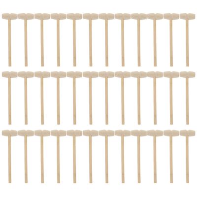 ifundom 36pcs Wooden Mallet Hammer for Smooth Polished Mini Wooden Cracking Hammers Safe Plaything for Birthday and Interactive Fun