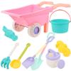 Abaodam 7pcs Beach Set with Trolley Sand Rake Shovel Bucket Creative Outdoor Play Random Color view 1