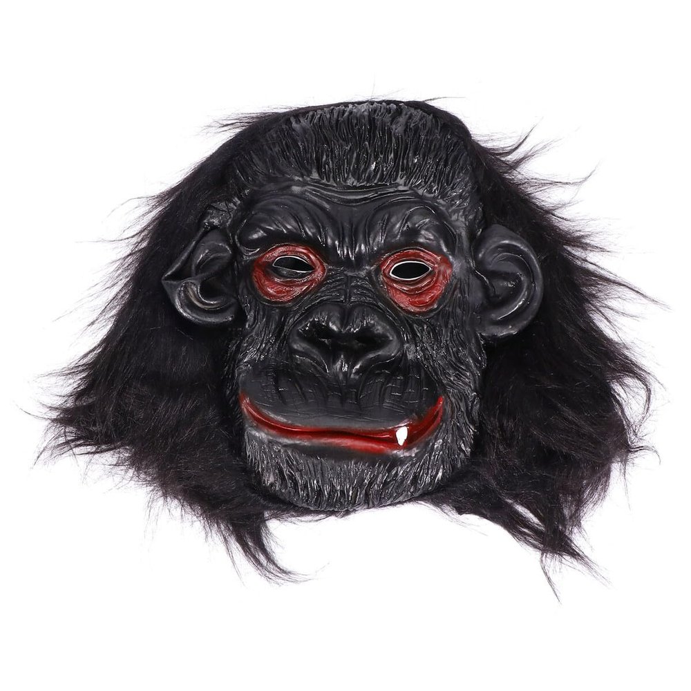 BESPORTBLE Scary Halloween Gorilla Mask Black Full Face Costume Headwear Material for Cosplay Party Comfortable Performance Mask