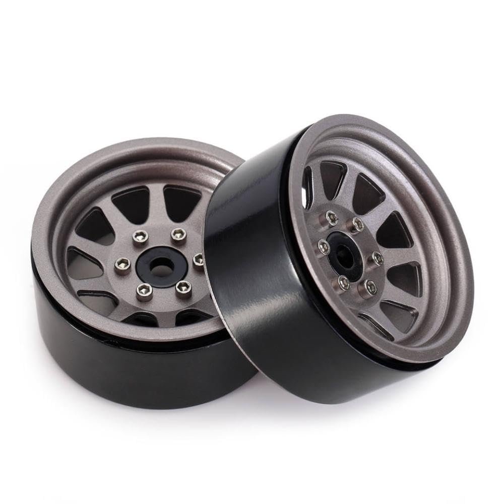 1. 9 Beadlock Wheel Rims 116g Per Piece Metal Rims for 1 10 Scale RC Crawler Compatible with AXI03007 90046 GEN8 W1909 Models(4PCS W1909GL)