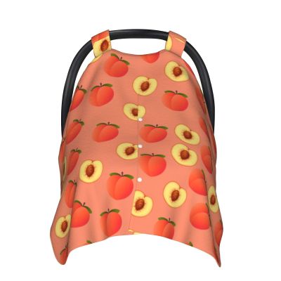 Ripe Peach Baby Car Seat Canopy Soft Breathable Infant Carseat Cover Summer Lightweight Baby Carrier Cover for Babies Boys Girls Newborn Multi Use Cover for Car Seat Nursing Scarf