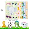 6pcs Animal Face Changing Stickers, Cartoon Cute Little Animal Giraffe Turtle Tiger DIY Face Changing Stickers Children's Toys view 2