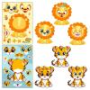 6pcs Animal Face Changing Stickers, Cartoon Cute Little Animal Giraffe Turtle Tiger DIY Face Changing Stickers Children's Toys view 4