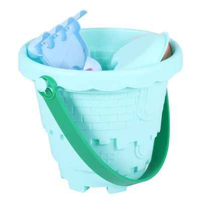 BESPORTBLE Colorful Plastic Beach Fun Building Bucket with Fish Molds for Boys and Gift for Beach and Sandbox Play Random Color
