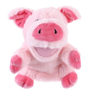 Abaodam Cartoon Pig Plush Hand Puppet Soft Stuffed Animal with Movable Mouth for Storytelling Educational Play and Interaction