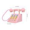 GLSTOY Simulation Telephone for Pink Fake Phone Plaything for Interaction Educational Pretend Playhouse Accessory Handcrafted Wood Material Enhances Life Skills and Cognitive Development view 2