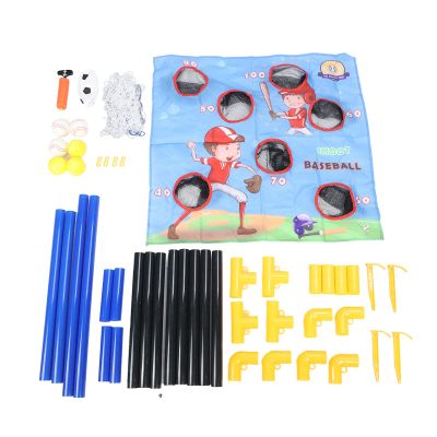2 in 1 Soccer & Throwing Ball Game Set | Youth Outdoor Sports Net for Backyard/Park Play | Develops Hand - Eye Coordination | Portable Assembly for Ages 6 +