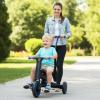HONEY JOY Tricycle, 5-in-1 Folding Kids Trike w/Adjustable Push Handle & Seat, Baby Balance Bike w/Removable Pedals, Toddler Tricycle for Preschool Boys Girls Aged 18-60 Months (Blue) view 2