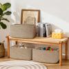 4 Pack Large Storage Basket for Organizing, 17.5"x13"x7" Woven Basket for Shelves, Closet Cube Storage Bins with Wrapped Handle, Cotton Rope Baskets for Kitchen, Clothes, Toys(Natural)) view 3