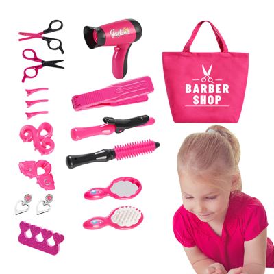 Kids Salon Playset - Pretend Hair Stylist Kit, Cute Girls Hairdryer and Comb Toys, Creative Play Makeup Set with Mirror and Brush | Educational Toy Set for to Improve Hand-Eye Coordination