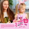Kids Salon Playset - Pretend Hair Stylist Kit, Cute Girls Hairdryer and Comb Toys, Creative Play Makeup Set with Mirror and Brush | Educational Toy Set for to Improve Hand-Eye Coordination view 3