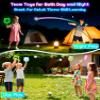 Elecdemic 3D LED Light Up Toss Catch Ball Game Set Fidget Toys Baseball Gifts Outdoor Outside Backyard Party Glow in the Dark Sticky Paddle Mitt Age 5 6 7 8 9 10 11 12 Year Old Boy Girl Kids Adult view 2