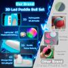 Elecdemic 3D LED Light Up Toss Catch Ball Game Set Fidget Toys Baseball Gifts Outdoor Outside Backyard Party Glow in the Dark Sticky Paddle Mitt Age 5 6 7 8 9 10 11 12 Year Old Boy Girl Kids Adult view 3
