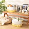 2 Pack Storage Basket for Shelves, Boho Cotton Rope Storage Bins with Heavy Tassel, Shelf Baskets Large Woven Baskets for Organizing, Cube Organizer Bins, Baby Laundry Basket for Clothes, Toys, Pets view 2