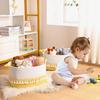 2 Pack Storage Basket for Shelves, Boho Cotton Rope Storage Bins with Heavy Tassel, Shelf Baskets Large Woven Baskets for Organizing, Cube Organizer Bins, Baby Laundry Basket for Clothes, Toys, Pets view 3