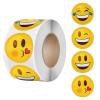 1000Pcs Cartoon Funny Smile Face Expression Reward Stickers 8 Designs 2.5cm/1.0in Round for PC Pad Fridge Gift DIY Decor(4 Designs) view 1