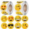 1000Pcs Cartoon Funny Smile Face Expression Reward Stickers 8 Designs 2.5cm/1.0in Round for PC Pad Fridge Gift DIY Decor(4 Designs) view 2