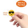 1000Pcs Cartoon Funny Smile Face Expression Reward Stickers 8 Designs 2.5cm/1.0in Round for PC Pad Fridge Gift DIY Decor(4 Designs) view 3