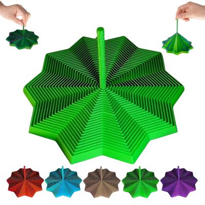 3D Printed Expanded Sensory Fidget Star, Fractal Fidget Hexagon with Handles, 3D Printed Honeycomb Fidget Toy, Perfect for Holiday,Christmas,Birthday Gifts (Green, Small)