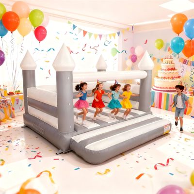 Inflatable Bounce House 14.7x14.7x10ft PVC Bouncy Castle with Blower, Commercial Bounce House for Kids Party, Indoor Outdoor Play