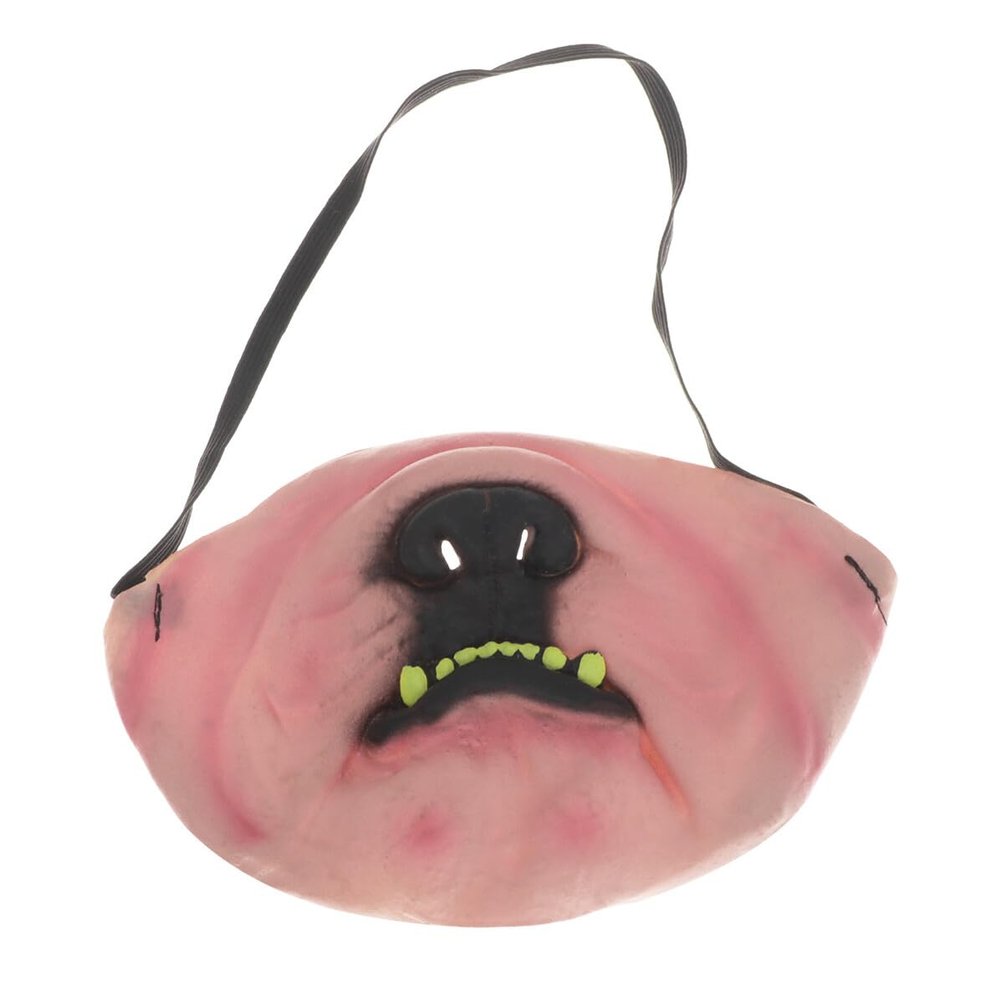 Abaodam Halloween Half-face Funny Dog Mouth with Strap Lightweight and Vivid for Carnival Cosplay Party Supplies