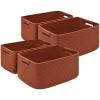 4 Pack Large Storage Basket for Organizing, 17.5"x13.5"x7.5" Woven Basket for Shelves, Closet Cube Storage Bins with Wrapped Handle, Cotton Rope Baskets for Kitchen, Clothes, Toys(Oxide Red) view 1