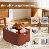 4 Pack Large Storage Basket for Organizing, 17.5"x13.5"x7.5" Woven Basket for Shelves, Closet Cube Storage Bins with Wrapped Handle, Cotton Rope Baskets for Kitchen, Clothes, Toys(Oxide Red) view 2