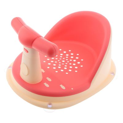 BESPORTBLE Ergonomic Bathtub Seat with Anti-Slip Suction Base Comfortable Bath Chair for Months Multi-Functional Shower Seat for Safe Sit-up and Play Pink Design