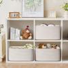 2 Pack Large Storage Basket for Organizing, 17.5"x13"x7" Woven Basket for Shelves, Closet Cube Storage Bins with Wrapped Handle, Cotton Rope Baskets for Kitchen, Clothes, Toys(Off White) view 4