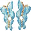 5 * 4cm Retro Alloy Enamel Butterfly Earrings For Women,blue,5 * 4cm view 1