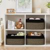 2 Pack Large Storage Basket for Organizing, 17.5"x13.5"x7.5" Woven Basket for Shelves, Closet Cube Storage Bins with Wrapped Handle, Cotton Rope Baskets for Kitchen, Clothes, Toys(Black & Brown) view 4