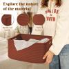 2 Pack Large Storage Basket for Organizing, 17.5"x13.5"x7.5" Woven Basket for Shelves, Closet Cube Storage Bins with Wrapped Handle, Cotton Rope Baskets for Kitchen, Clothes, Toys(Oxide Red) view 4