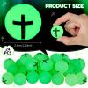 Seenelling 24 Pcs Christian Glow in the Dark Bouncy Balls Jesus Cross Rubber High Bouncing Balls Christian Party Favor Religious Classroom Gifts (Green) view 2