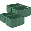 4 Pack Large Storage Basket for Organizing, 17.5"x13.5"x7.5" Woven Basket for Shelves, Closet Cube Storage Bins with Wrapped Handle, Cotton Rope Baskets for Kitchen, Clothes, Toys(Green) view 1