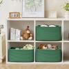 4 Pack Large Storage Basket for Organizing, 17.5"x13.5"x7.5" Woven Basket for Shelves, Closet Cube Storage Bins with Wrapped Handle, Cotton Rope Baskets for Kitchen, Clothes, Toys(Green) view 4